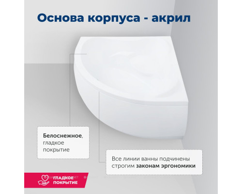 Акриловая ванна Aquanet Malta New 150x150 (с каркасом)