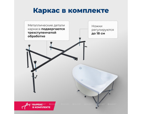 Акриловая ванна Aquanet Mayorca 150x100 R (с каркасом)