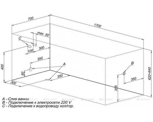 Акриловая ванна Aquanet Nord NEW 170x70