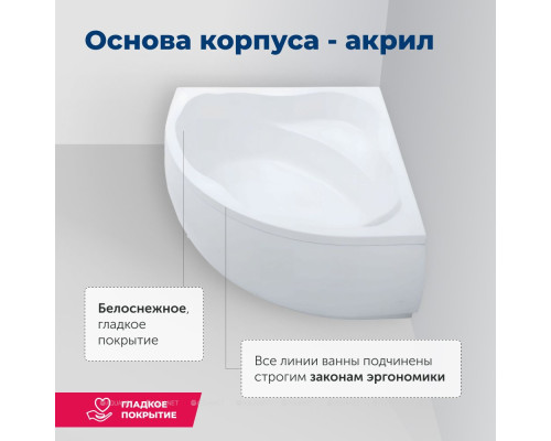 Акриловая ванна Aquanet Palau 140x140 (с каркасом)