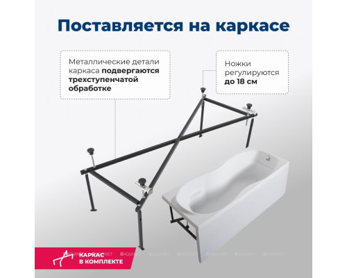 Акриловая ванна Aquanet Tessa NEW 170x70 (с каркасом)