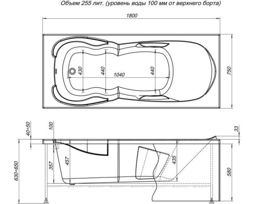 Акриловая ванна Aquanet Viola NEW 180x75