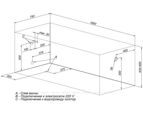 Акриловая ванна Aquanet Viola NEW 180x75 (с каркасом)