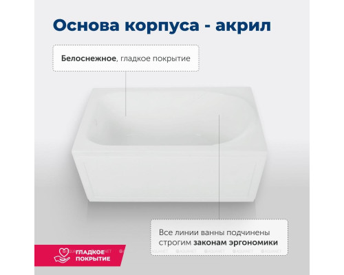 Акриловая ванна Aquanet West 120x70 (с каркасом)