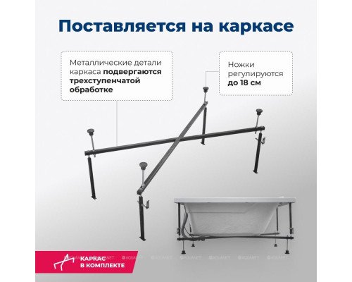 Акриловая ванна Aquanet West 130x70 (с каркасом)