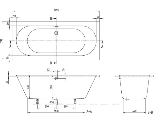 Акриловая ванна Villeroy & Boch O'Novo 179,5x79,5 UBA180CAS2V-01