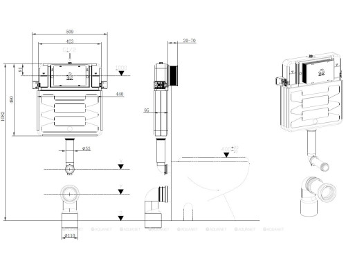 Бачок для приставного унитаза Allen Brau Pneumatic 9.11104.20