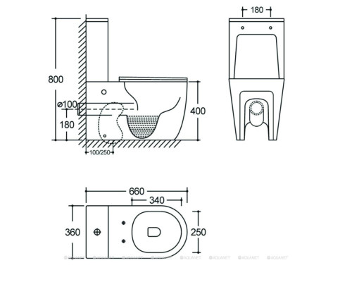 Бачок для унитаза Aquanet Atago/Cetus 3.0