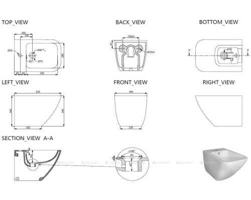 Биде подвесное Allen Brau Liberty 4.33016.20 белый