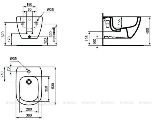 Биде подвесное Ideal Standard Tesi T457001