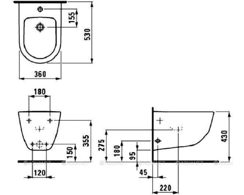Биде подвесное Laufen Pro 8.3095.2.000.302.1