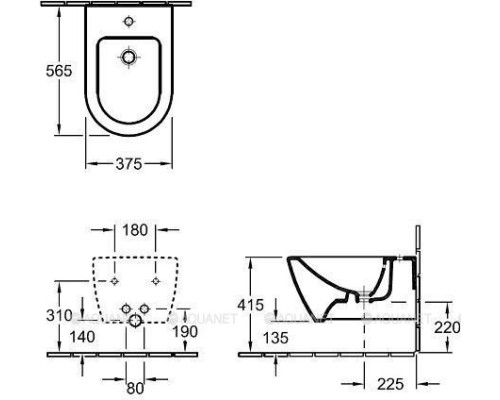 Биде подвесное Villeroy & Boch Subway 2.0 5400 00 01