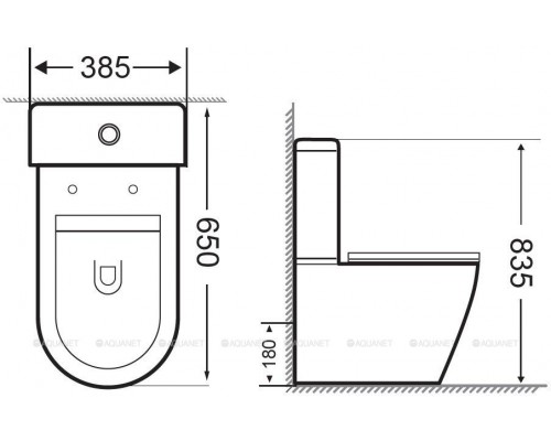Унитаз-компакт Aquanet Rimless Cetus-C1 BL-102N-TPT
