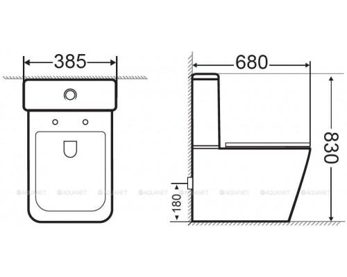 Унитаз с бачком напольный Aquanet Rimless Tavr-C1 BL-103N-TPT