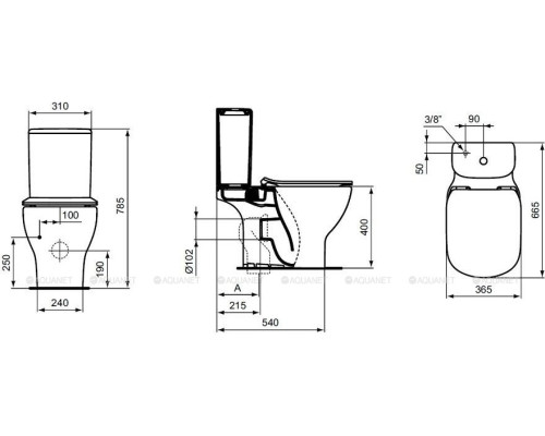 Унитаз-компакт Ideal Standard Tesi AquaBlade T008701
