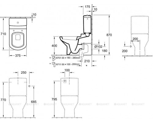 Унитаз-компакт Villeroy & Boch Sentique 5615 10 01