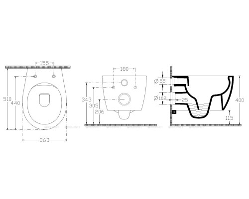 Унитаз подвесной Allen Brau Fantasy 4.11004.MT мятный