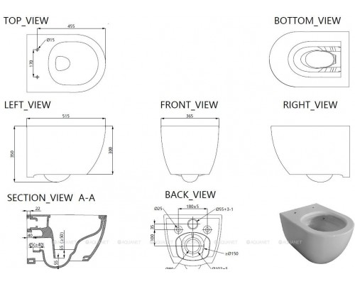 Чаша подвесного унитаза Allen Brau Priority Tornado 4.31008.20 белый глянец