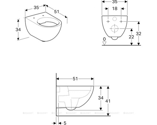 Подвесной унитаз Geberit Acanto 500.600.01.2