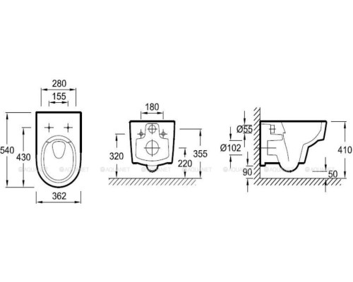 Подвесной унитаз Jacob Delafon Odeon Rive Gauche EDR102-00