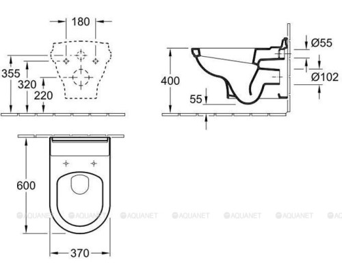 Подвесной унитаз Villeroy & Boch Hommage 6661 B0 R1