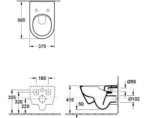 Чаша подвесного унитаза Villeroy & Boch Subway 2.0 5614 R0 01