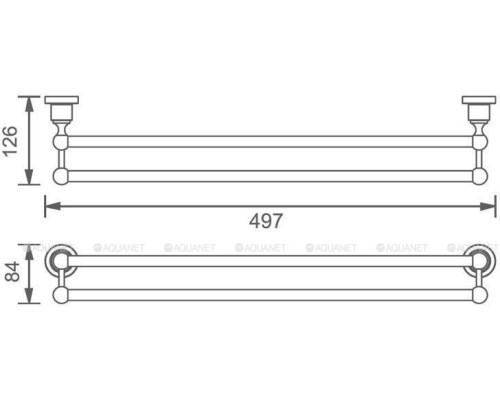 Держатель для полотенец Aquanet 3818D (45 см, двойной)