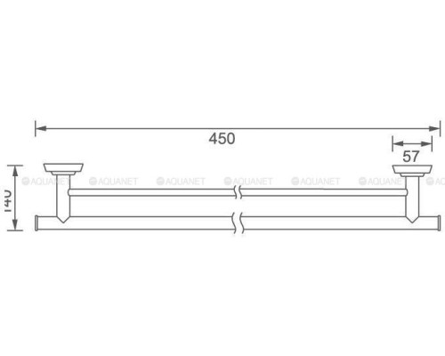 Держатель для полотенец Aquanet 4624D, золото (60 см, двухрядный)
