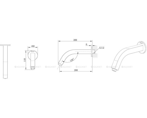 Держатель для верхнего душа Bravat D315BW
