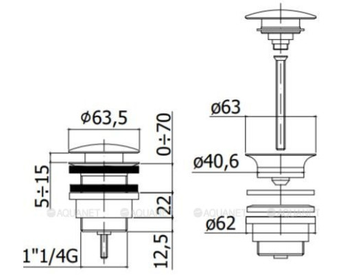 Донный клапан Paffoni ZSCA050NKNSP никель черный брашированный