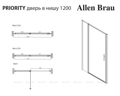 Душевая дверь Allen Brau Priority 120 3.31008.BA серебро браш