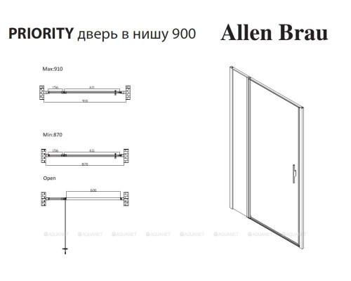Душевая дверь Allen Brau Priority 90 3.31002.BA серебро браш