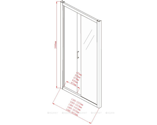 Душевая дверь Aquanet Alfa NAA6121 130, прозрачное стекло