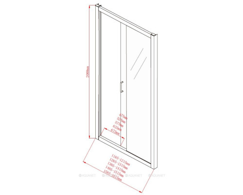 Душевая дверь Aquanet Alfa NAA6121 140, прозрачное стекло