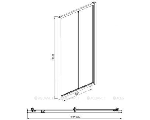 Душевая дверь Aquanet Alfa NAA6422 80, прозрачное стекло