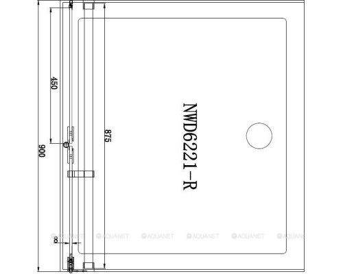 Душевая дверь Aquanet Beta NWD6221 90 L, прозрачное стекло