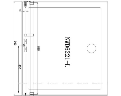 Душевая дверь Aquanet Beta NWD6221 90 R, прозрачное стекло