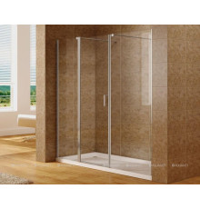 Душевая дверь Aquanet Cinetic 210, прозрачное стекло (AE12-N-120H190U-CT + AE12-F-90H190U-CT)