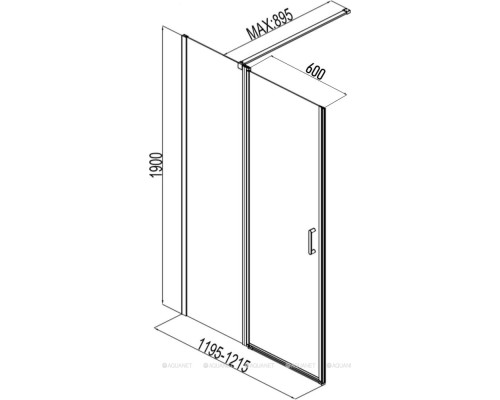 Душевая дверь Aquanet Cinetic AE12-N-120H190U-CT 1200, прозрачное стекло