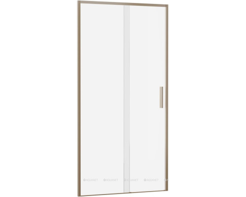 Душевая дверь Aquanet Pleasure Evo 100 AE65-N100-GBT профиль золото-никель браш, прозрачное стекло