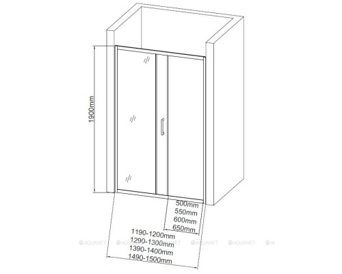 Душевая дверь Aquanet SD-1200A 120, прозрачное стекло