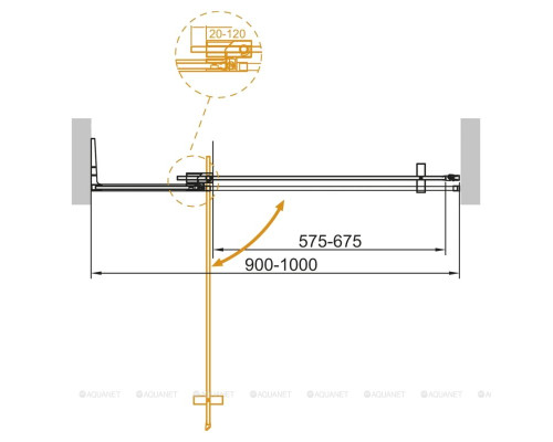 Душевая дверь Cezares Slider B-1-90/100-GRIGIO-Cr