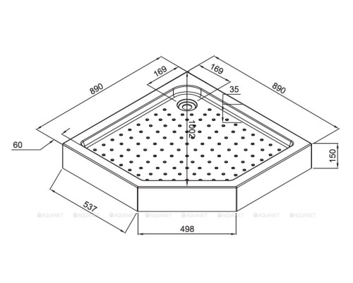 Душевая кабина Aquanet Passion P 3.0 90x90, прозрачное стекло