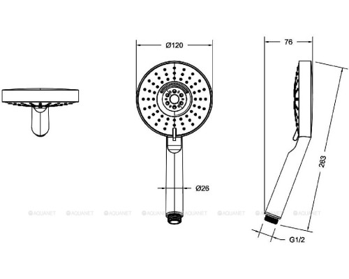 Душевая лейка Bravat P70124BW