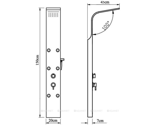 Душевая панель Galaxy Shine с гидромассажем