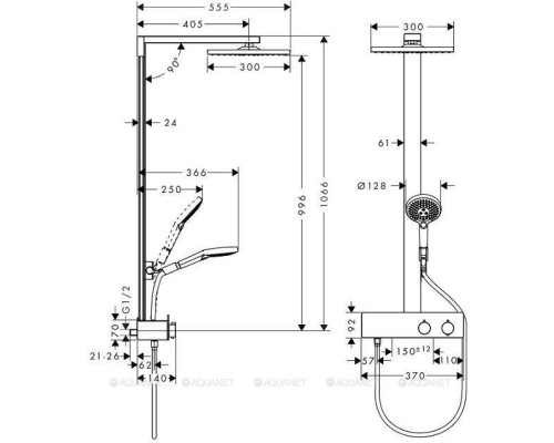 Душевая панель Hansgrohe Raindance Showerpipe E300 1jet 27361000