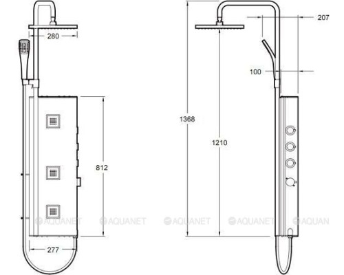 Душевая панель Jacob Delafon WaterTile E3872-185