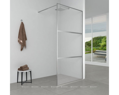 Душевая перегородка Aquanet 120x200 SW-1200CT профиль хром, прозрачное стекло