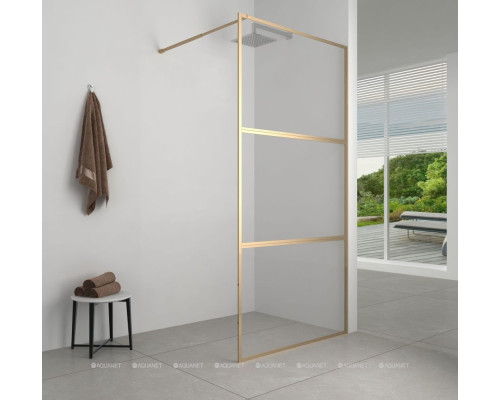 Душевая перегородка Aquanet 120x200 SW-1200GST профиль золото, прозрачное стекло