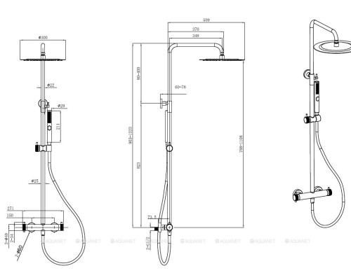 Душевая стойка Allen Brau Fantasy 5.11001-31 черный матовый